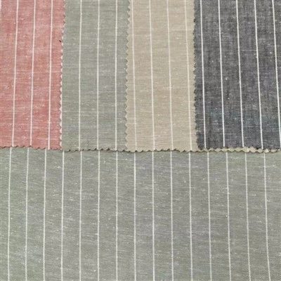 Linen Cotton Benang Dyeded Stripe Soft Fabric